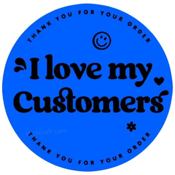 thank you for your order I love my Customers ! thank you sticker for business - Picture 4 of 13